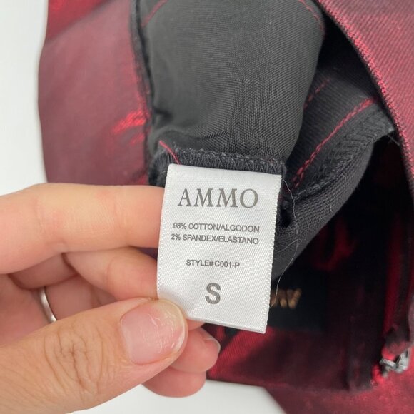 Ammo Red Metallic Body Con High Waist Skirt Womens Size Small Clubbing Going Out - Picture 8 of 8